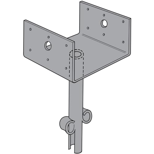 Simpson Strong-Tie EPB66 Elevated Post Base - 5-1/2 in. x 3 in. x 5-1/2 in., 6x6 Post Size, Heavy Duty 12-Gauge Base Plate Steel Build, Cast-In-Place for Secure Connection to Concrete