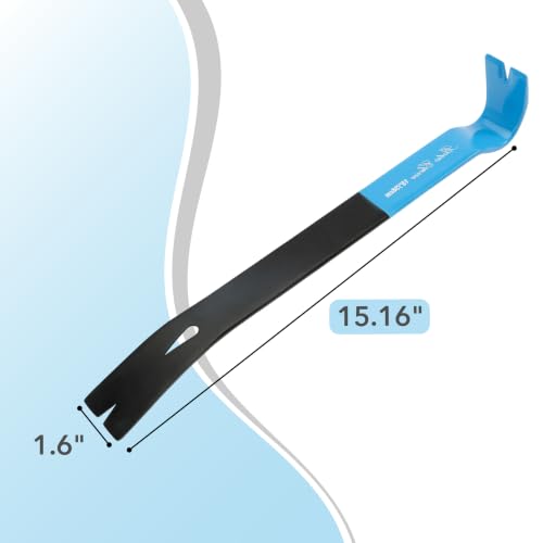 Bates- Flat Pry Bar, 15 Inch, Carbon Steel Crow Bars Tool for Woodworking, Prying, Lifting, Pulling