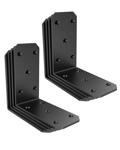 5 Inch Heavy Duty L Brackets, 90 Degree Bracket, Black-8 Pcs - color: Black-8 Pcs