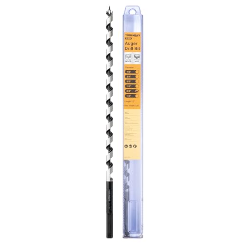 3/8 Inch x 12 Inch Auger Drill Bit, Hex Shank - size: 3/8" x 12"
