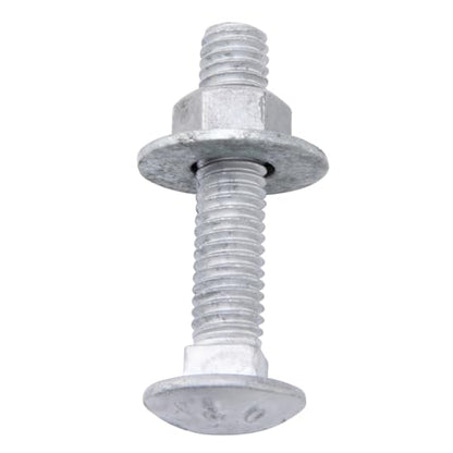 3/8" x 2" Carriage Bolts (50 PCS), Hot Dip Galvanized, Heavy Duty Round Head with Washers and Nuts - size: 3/8" x 2"