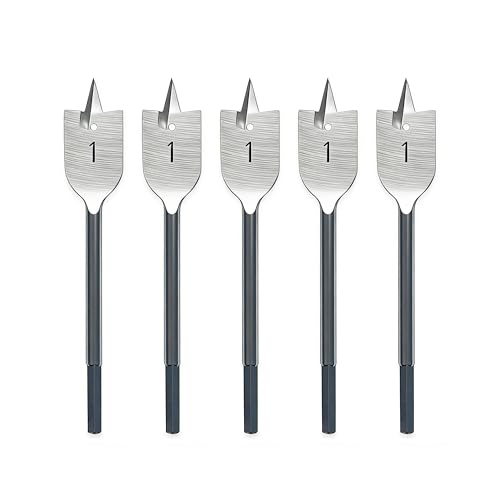 1in Spade Drill Bit,5pcs Paddle Flat Bit for Wood - size: 1in (5pcs)
