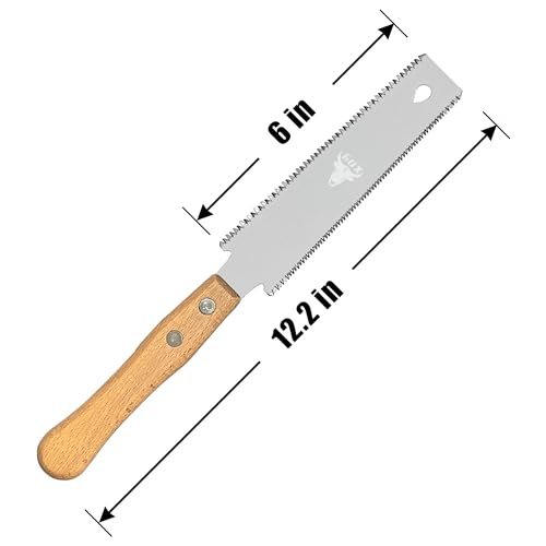 6 Inch Small Japanese Pull Saw Double Edge with Beech Handle SK5 Flexible Flush Trim Saw Cut for Woodworking
