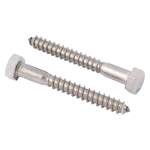 3/8 x 3 Stainless Lag Bolt (25-Pack) 18-8 Stainless Steel, Heavy Duty Hex Wood Lag Screw, ASME B18.2.1 Commercial/Industrial Grade by Makers Bolt - size: 3/8 x 3 (25 pack)