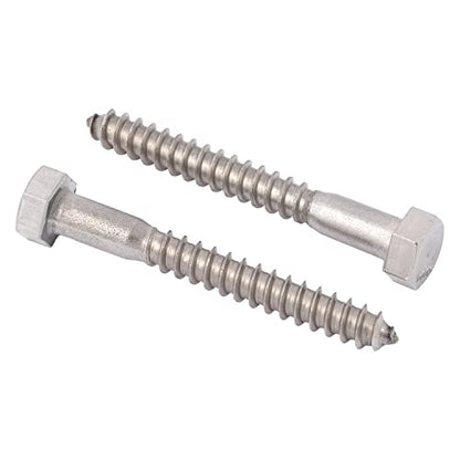 3/8 x 3 Stainless Lag Bolt (25-Pack) 18-8 Stainless Steel, Heavy Duty Hex Wood Lag Screw, ASME B18.2.1 Commercial/Industrial Grade by Makers Bolt - size: 3/8 x 3 (25 pack)