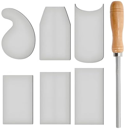 ZAVOOS 7 Pack Cabinet Scraper Burnisher Set, Multi-shaped Card Scrapers