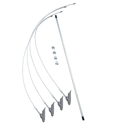 ShelterLogic 4-Piece Easy Hook Anchor Kit with 4 Cable Clamps and Driving Rod, 42-Inch,Silver