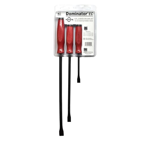 Mayhew Tools 31090 Dominator Economy Curved Pry Bar, Red, Small 3-Piece Set - size: Small 3-Piece Set