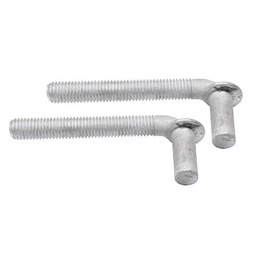 J-Bolt Post Hinge 5/8" x 4 1/2" - Male J Bolts with Nuts (Pack of 2)