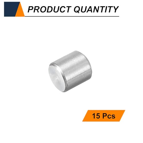 HARFINGTON 15pcs Dowel Pins M5(5mm) x 6mm 304 Stainless Steel Cylindrical Shelf Support Peg Pin Rod Fasten Elements for Metal Devices Wood Furniture DIY Installation, Silver - size: M5 x 6mm