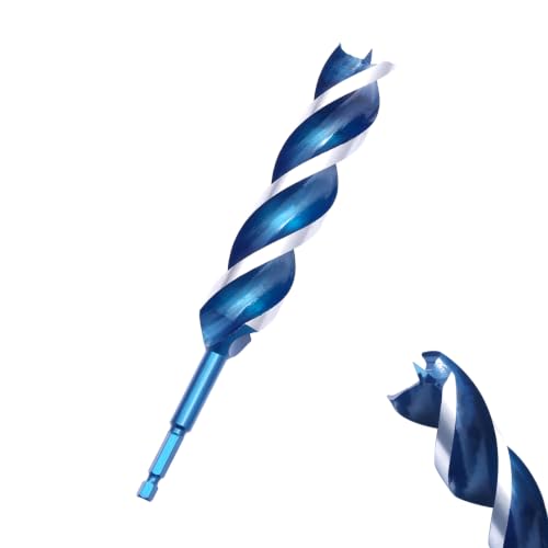Auger Wood Drill Bit 1-1/4" x 9" x 1 Pack, Tri-Flute, 1/4 Inch Quick Change Hex Shank - size: 1-1/4" x 9" x 1Pcs