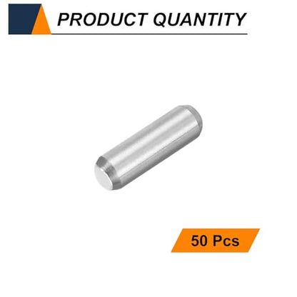 HARFINGTON 50pcs Dowel Pins M1.5(1.5mm) x 4mm 304 Stainless Steel Cylindrical Shelf Support Peg Pin Rod Fasten Elements for Metal Devices Wood Furniture DIY Installation, Silver - size: M1.5 x 4mm