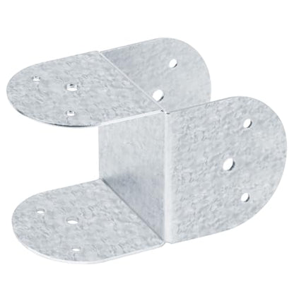 GBGS 4 Pack 4x4 Post Connector,14 Gauge,Silver,Hot Dip AI-Zn