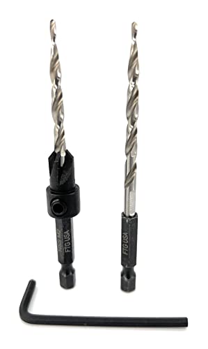 FTG USA #8 (11/64") Wood Countersink Drill Bit w/ 1 Repl. Bit & Hex Key - size: #8, style: Single + 1 Bit