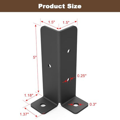 4 Pcs Adjustable Deck Post Anchor Base Bracket Fit 1.5x1.5,2x2,2x4,4x4 Post - size: 4 Pieces