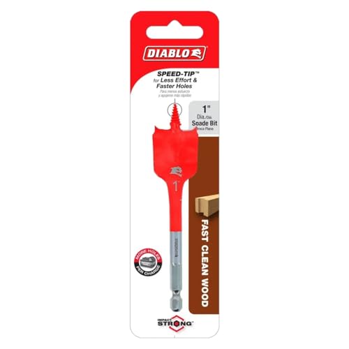 Diablo Spade Bit for Wood - 1" Dia., 4" Length, 1/4" Hex Shank - size: 1" × 4"