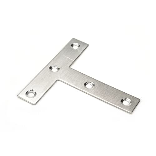 T Brackets 3.14" x 3.14" Stainless Steel Flat Repair Plate,10pcs - size: T Shape 80mm x 80mm 10pcs