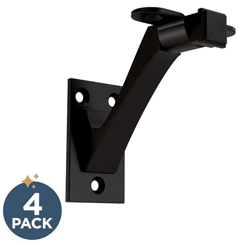 Franklin Brass Classic Edge 3 in. (76 mm) Handrail Bracket in Matte Black (4-Pack), B47253D-FB-C - color: Matte Black