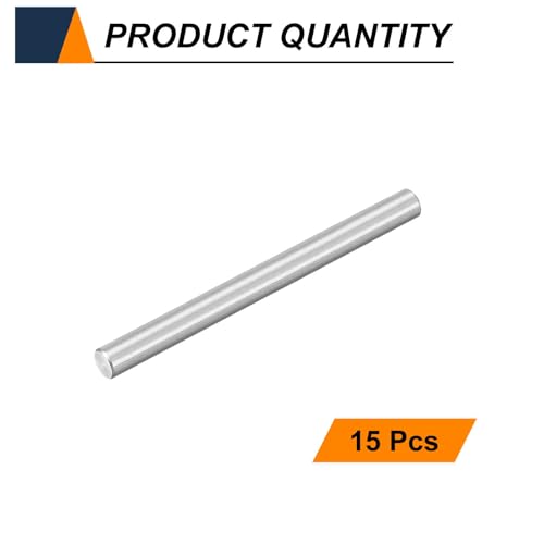 HARFINGTON 15pcs Dowel Pins M4(4mm) x 45mm 304 Stainless Steel Cylindrical Shelf Support Peg Pin Rod Fasten Elements for Metal Devices Wood Furniture DIY Installation, Silver - size: M4 x 45mm