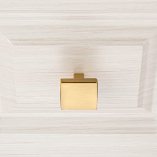 KOOFIZO 10 Pack Brushed Gold Cabinet Knobs Square Single Hole Pulls K03 - color: Brushed Gold, size: Knob 1 - 10Pcs