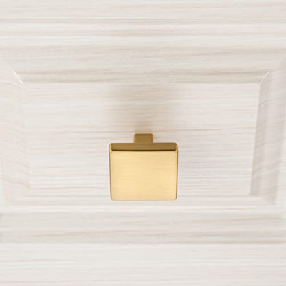 KOOFIZO 10 Pack Brushed Gold Cabinet Knobs Square Single Hole Pulls K03 - color: Brushed Gold, size: Knob 1 - 10Pcs