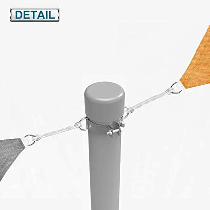 Coarbor 3" inch D-Ring Clamp Round Pole Post Clamp Bracket for Sun Shade Sail Pole Heavy-Duty Awning Canopy Support Poles
