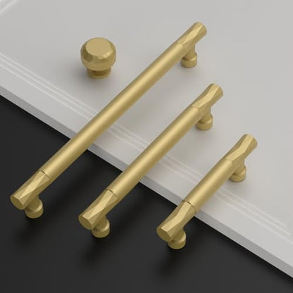 Asidrama 10 Pack 3 Inch(76mm) Brushed Gold Kitchen Cabinet Handles, Cabinet Pulls Kitchen Cabinet Hardware for Cupboard Drawer Pulls - color: Brushed Gold, size: 3" Hole Center