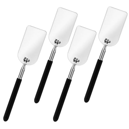 Chunful 4 Pcs Lame Inspection Mirror Telescoping 2 x 3.75 Inch Stainless Steel Pivoting Rectangular Telescopic Welding Mirror with Grip Handle for Maintenance Inspection