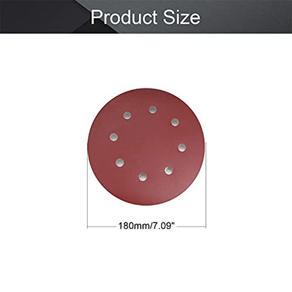 Utoolmart 10pcs 7 Inch 8 Hole Hook and Loop Sanding Disc 800Grit Flocking Sandpaper for Random Orbit Sander - size: 800 Grit