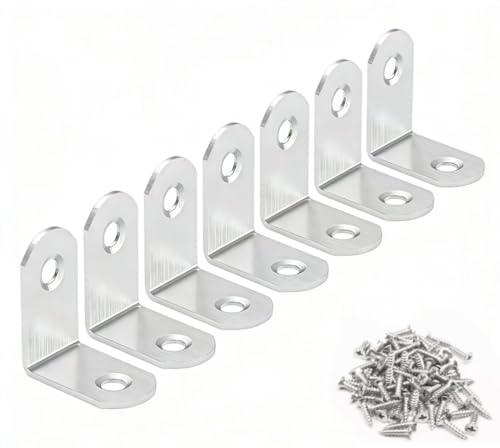Stainless Steel Corner Brace, 24Pcs 90 Degree Right L-Shaped Metal Corner Connector Joint Plate, Cabinet, DIY Woodworking Projects with 96PCS Screws 1.2x0.6in (30x30x16（24Pcs） - size: 30x30x16（24Pcs）