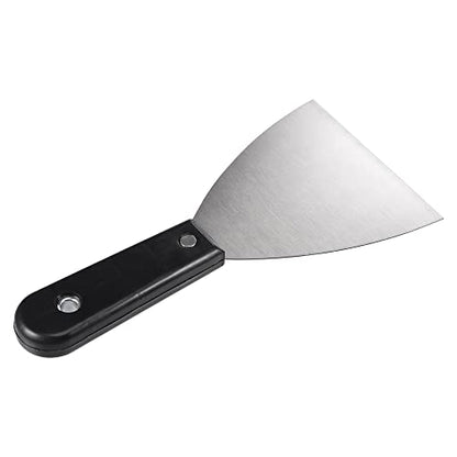 uxcell Putty Scraper 4" Spatula Drywall Repair Spreader Stainless Steel Blade Black Handle 2Pcs - size: 4"