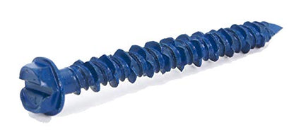 CONFAST 3/16" x 2-1/4" Hex Head Concrete Screw Anchor with Drill Bit for Anchoring to Masonry, Block or Brick (100 per Box) - size: 3/16" x 2-1/4"