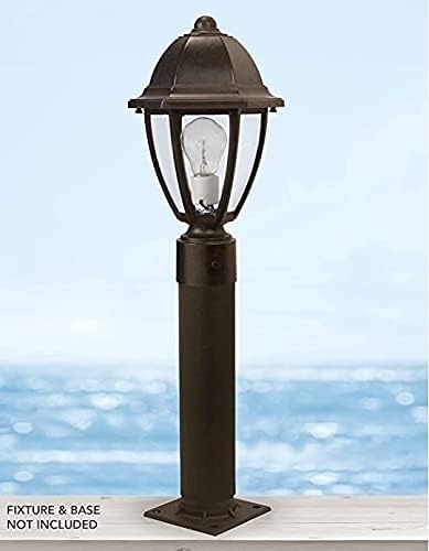 KASTLITE 6" Black Aluminum Stub Post for 3" Pier Mount Adapter Fitting - color: Black, size: 6" Tall
