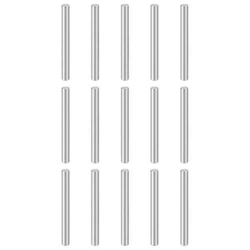 HARFINGTON 15pcs Dowel Pins M4(4mm) x 40mm 304 Stainless Steel Cylindrical Shelf Support Peg Pin Rod Fasten Elements for Metal Devices Wood Furniture DIY Installation, Silver - size: M4 x 40mm