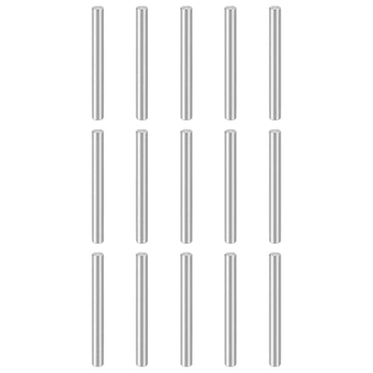 HARFINGTON 15pcs Dowel Pins M4(4mm) x 40mm 304 Stainless Steel Cylindrical Shelf Support Peg Pin Rod Fasten Elements for Metal Devices Wood Furniture DIY Installation, Silver - size: M4 x 40mm