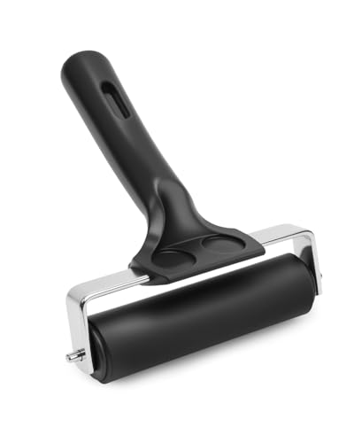 UCEC 1 Pack Rubber Brayer Roller for Printmaking Durable Ink Roller 4 Inch - color: 4 Inch-Black