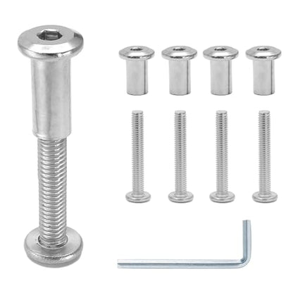 10 Pair(20 Piece) M6x45mm Hex Drive Socket Cap Bolt, Silver - color: Silver, size: M6x45mm