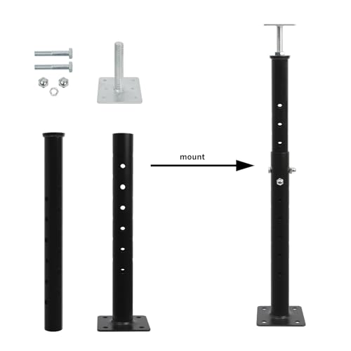 4-Pack House Floor Jacks, 19–35 Inch Adjustable Steel Posts, Black - color: Black(4 Pack), size: 19"-35"