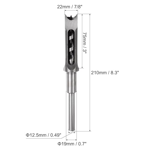 uxcell Square Hole Drill Bit, 7/8" High-Carbon Steel Hollow Chisel Mortise Power Tool for Woodworking - size: 7/8"