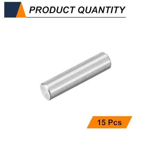 HARFINGTON 15pcs Dowel Pins M4(4mm) x 16mm 304 Stainless Steel Cylindrical Shelf Support Peg Pin Rod Fasten Elements for Metal Devices Wood Furniture DIY Installation, Silver - size: M4 x 16mm