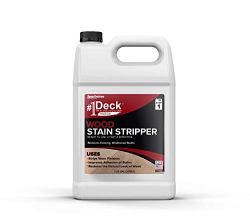 #1 Deck Wood Stain Stripper - 1 Gallon - Ready to Use, Wood Stain Remover Strips Weathered, Water-Based and Oil-Based Finishes - size: 1 Gallon