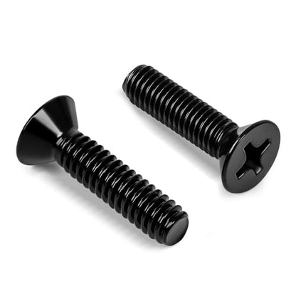 M4 x 25mm Countersunk Flat Head Machine Screws, Full Thread, 304 Stainless Steel Black Finish, 50 PCS - size: M4 x 25mm