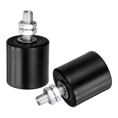 uxcell 2Pcs Slide Gate Guide Roller, 2" Nylon Rollers Gate Support Assembly - color: Black, size: 2 Inch