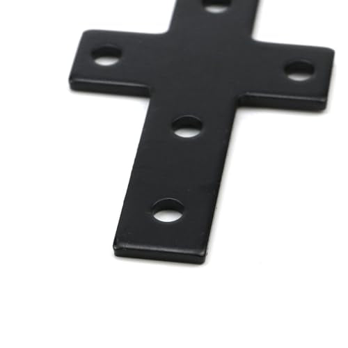 KUMGROT Cross Mending Plate, Heavy Duty Carbon Steel Flat Repair Bracket - size: 3.94", style: cross-shaped