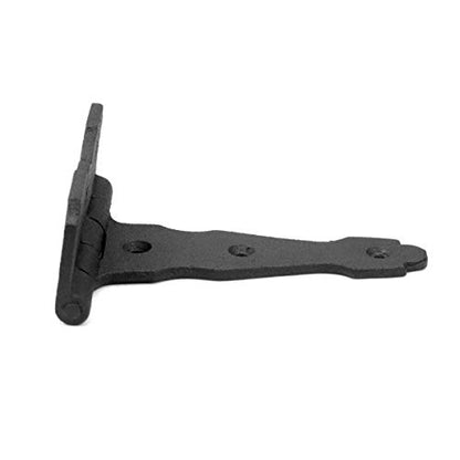 Renovators Supply Manufacturing T Strap Gate Hinges with Hardware 4 1/2 in. Black Rust Resistant Cast Iron Flush Mount Heavy Duty Gate Hinges - size: 4.5 inches - Pack of 1