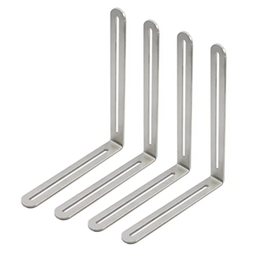 4 PCS Adjustable L-Shape Corner Brace, ULIFESTAR Heavy Duty Thicken Stainless Steel Joint Right Angle Brackets L Slotted Support Shelf Bracket for PC Case,Fixing Furniture-165x200x3mm/6.5x7.87x0.12'' - size: Silver 6.5 x 7.87 x 0.12 inches