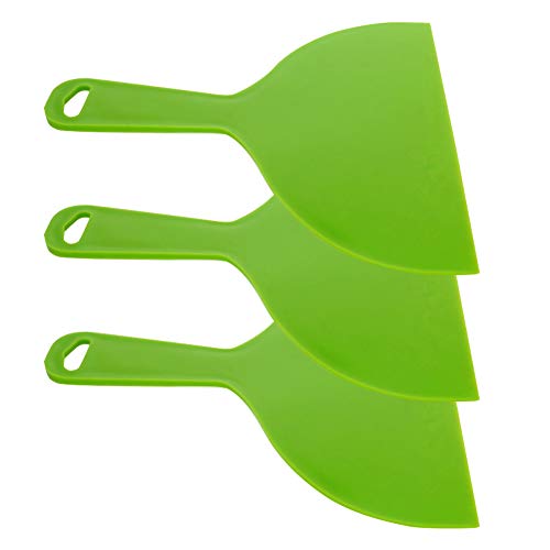 8 Inch Plastic Putty Knife, 3Pcs Flexible Paint Scraper Tool for Spackling - size: 8 inch