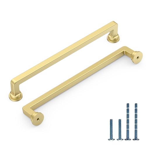 10 Pack 7.5 Inch Brushed Gold Cabinet Pulls, Kitchen Hardware - color: Brushed Gold, size: 7.5" Hole Center