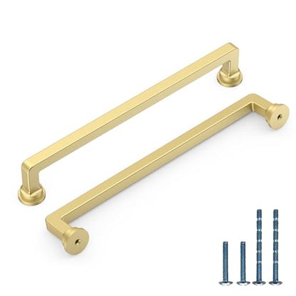 10 Pack 7.5 Inch Brushed Gold Cabinet Pulls, Kitchen Hardware - color: Brushed Gold, size: 7.5" Hole Center
