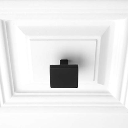 KOOFIZO 10 Pack Matte Black Cabinet Knobs Square Single Hole Pulls K03 - color: Black, size: Knob 1 - 10Pcs